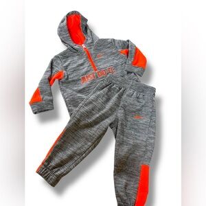 Nike - Dri-Fit Grey & Orange 2 piece Hooded Track suit Lets Do It - 18 M